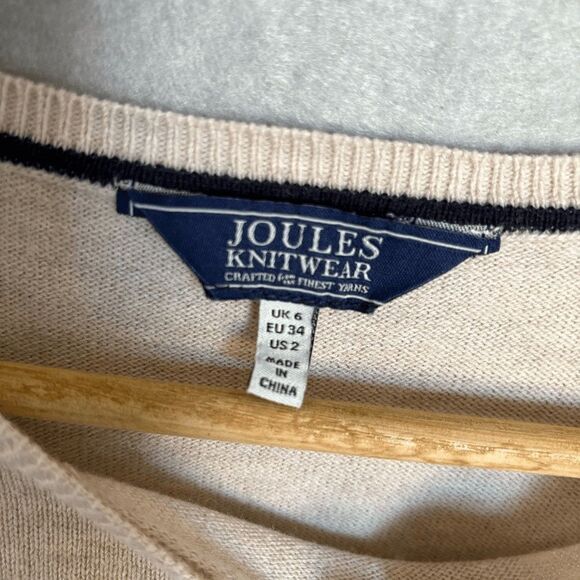 Joules Women's Beige Rainbow Stripe Wool Blend Pullover Sweater Size 2 - Picture 5 of 8